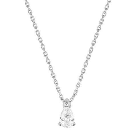collier diamant synthetique taille poire